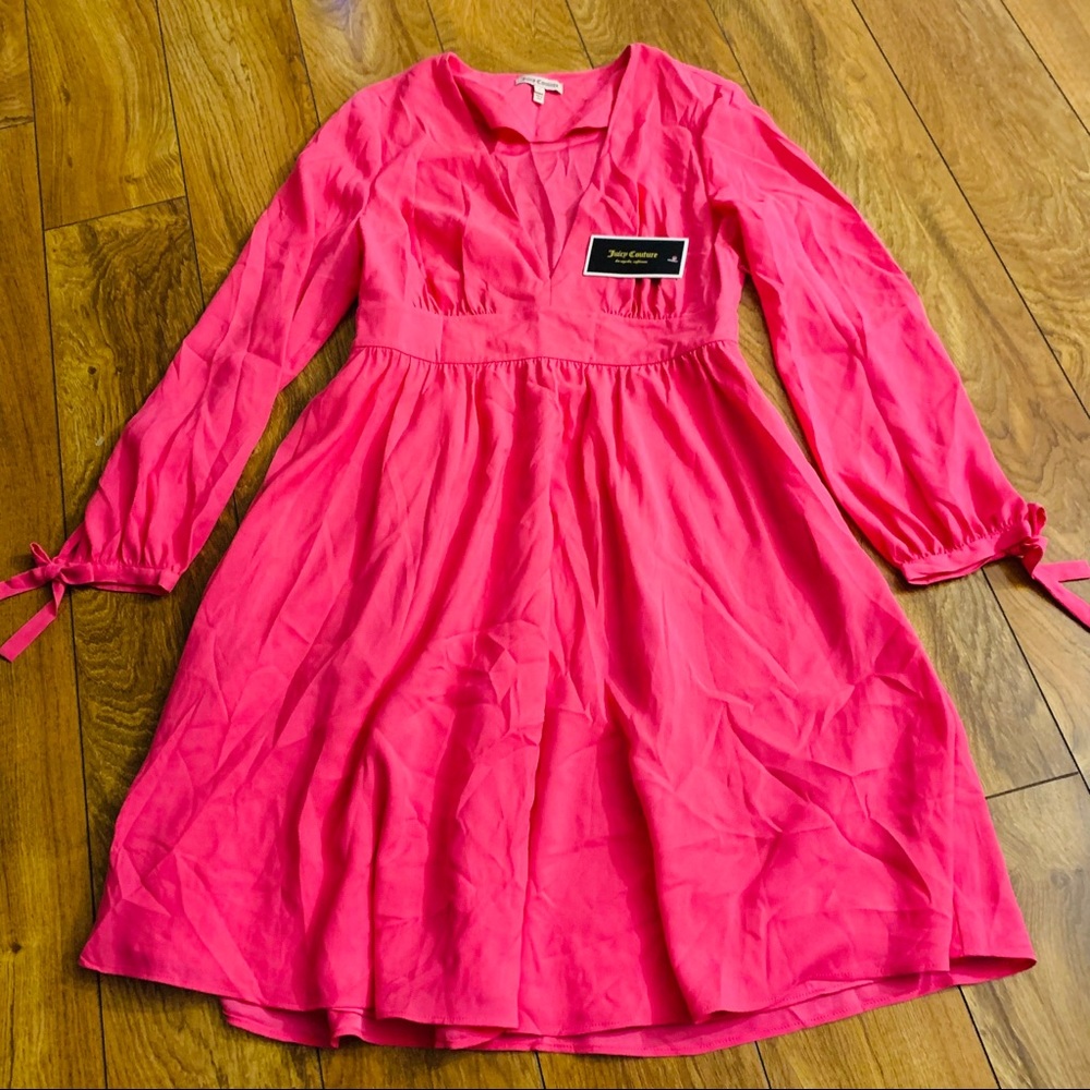 NWT JUICY COUTURE PINK LONG SLEEVED DRESS SZ 6